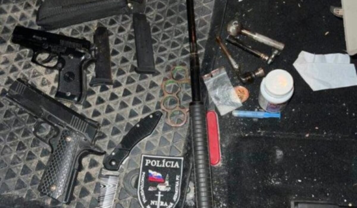 Nitrianska polícia začala trestné stíhanie, u 27-ročného muža našli drogy aj arzenál obranných zbraní (foto)