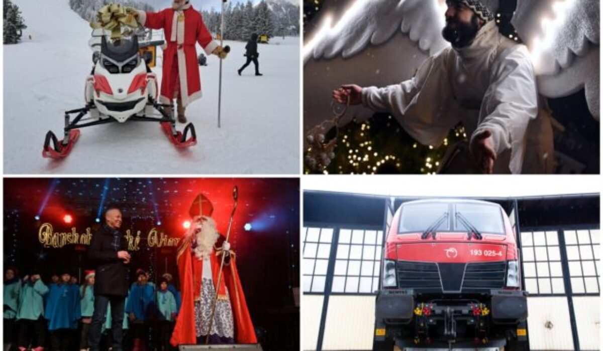 Top foto dňa (6. december 2024): Mikuláš v Banskej Bystrici, prvá lyžovačka na Štrbskom Plese aj predstavenie nových rušňov Vectron