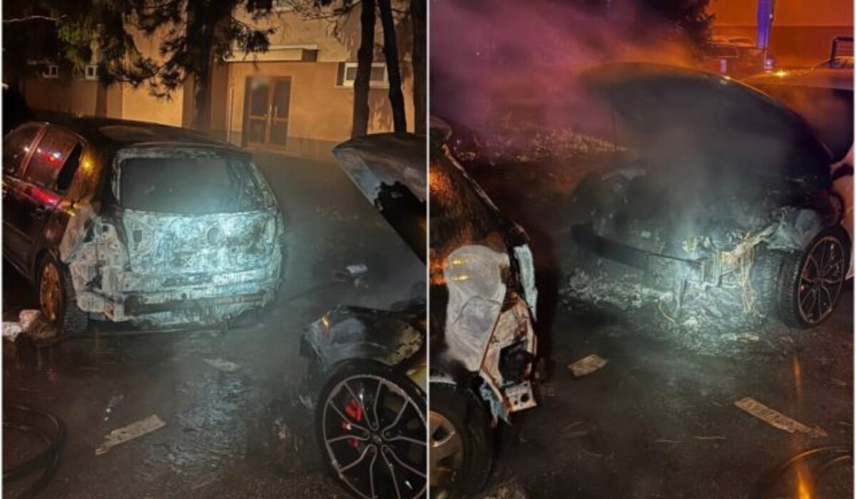Nočná dráma v Petržalke. Volkswagen a Hyundai sa ocitli v plameňoch, polícia pátra po podpaľačovi – FOTO