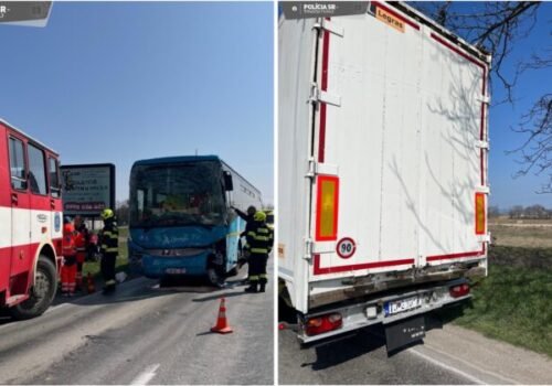 V Krakovanoch došlo k zrážke autobusu s kamiónom, na mieste hlásia niekoľko zranených – FOTO