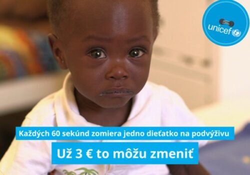 Zbierka Modrý gombík UNICEF 2025 pomôže podvyživeným deťom