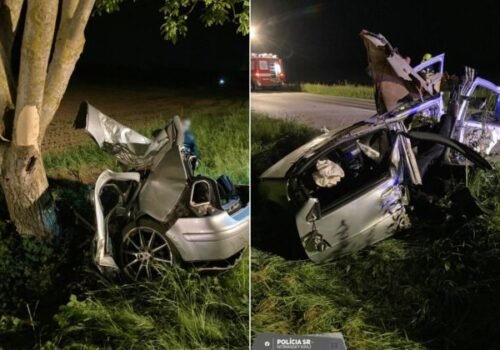 Pri náraze do stromu sa auto roztrhlo na dve časti, nehodu neprežila 23-ročná spolujazdkyňa – FOTO