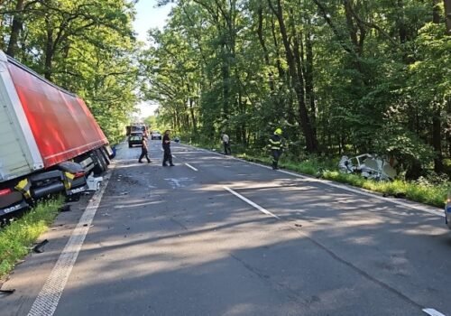 Tragickú nehodu na Záhorí neprežil 34-ročný vodič dodávky, osudnou sa mu stala zrážka s kamiónom – FOTO