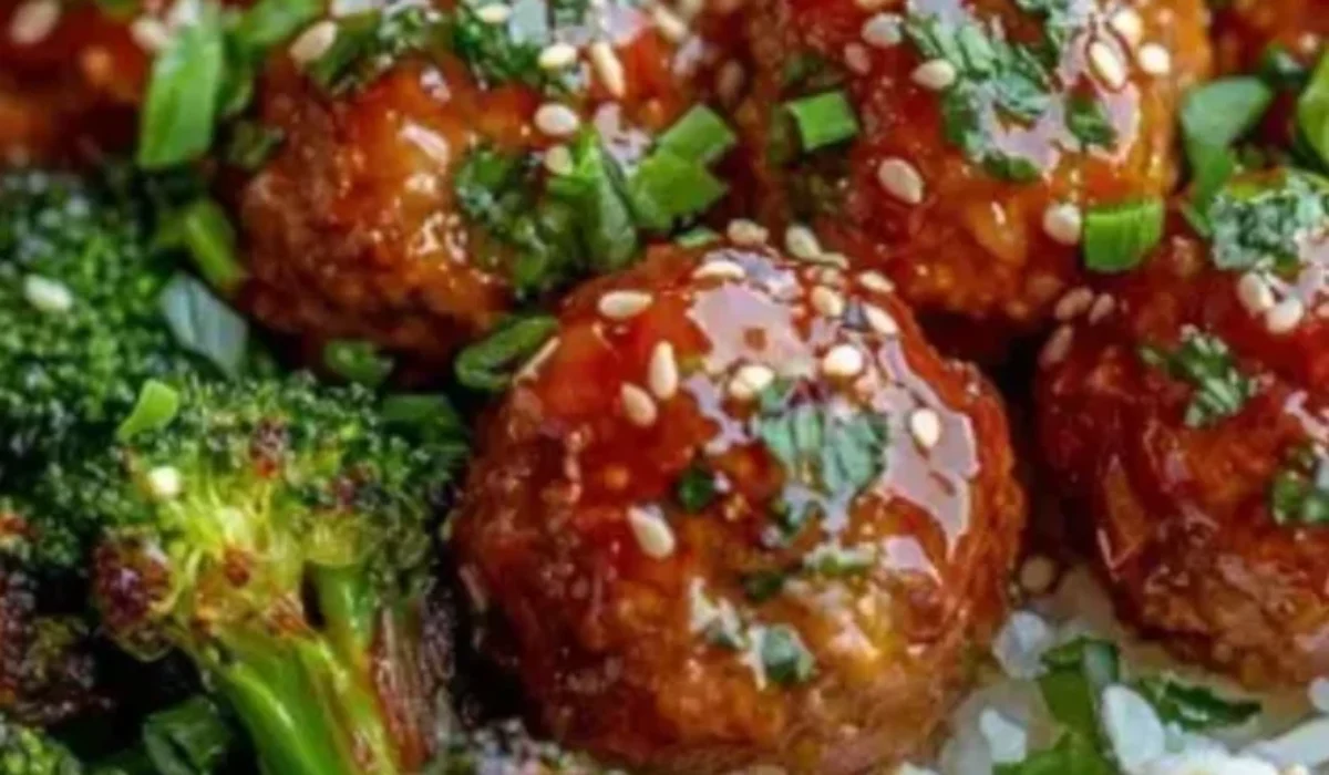 monglia Lepkavé mongolské mäsové guľôčky s brokolicou