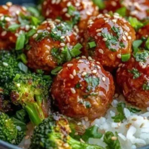 Lepkavé mongolské mäsové guľôčky s brokolicou