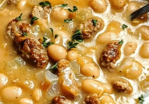 Krémová fazuľová polievka s klobásou