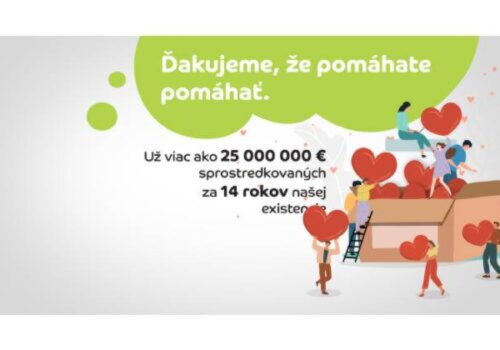 Platforma ĽudiaĽuďom.sk prekonala hranicu 25 miliónov eur. Slováci darujú čoraz častejšie a štedrejšie