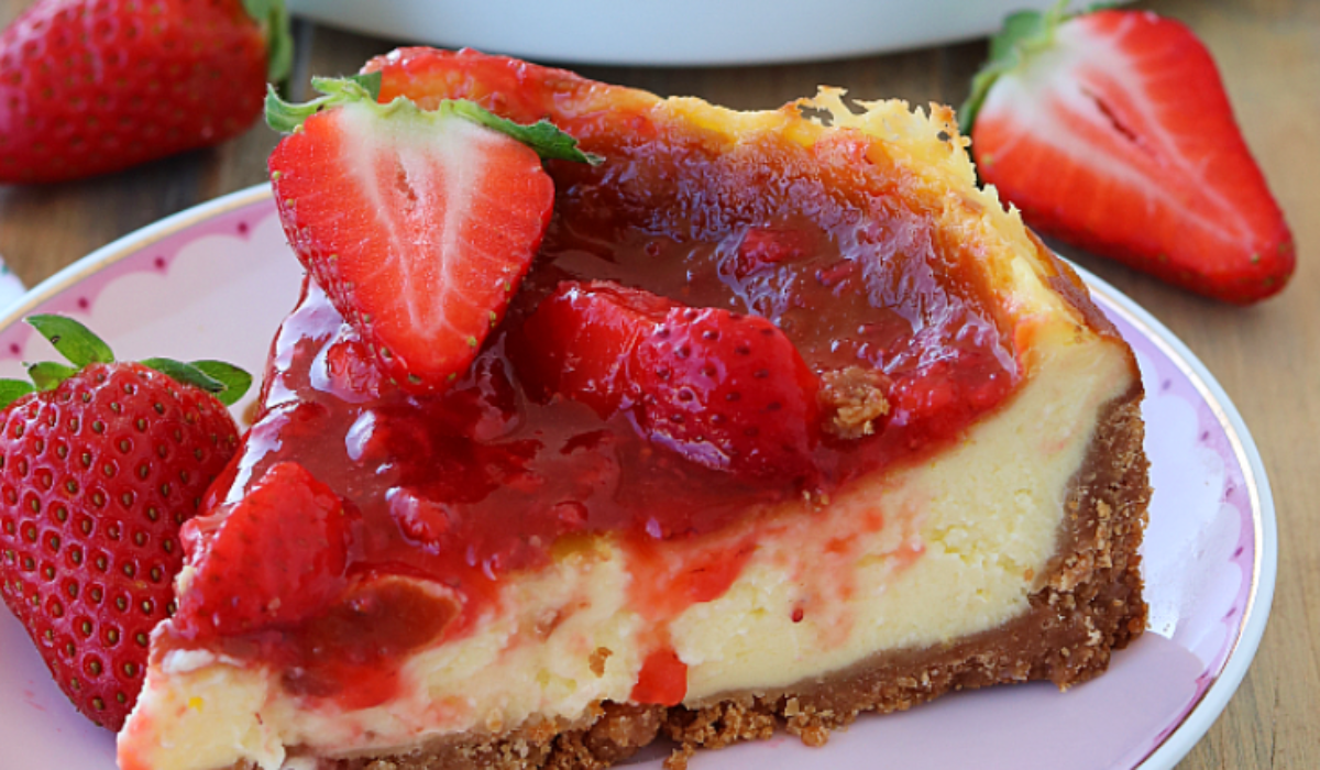 Newyorský cheesecake s jahodami a mascarpone