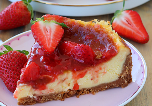 Newyorský cheesecake s jahodami a mascarpone