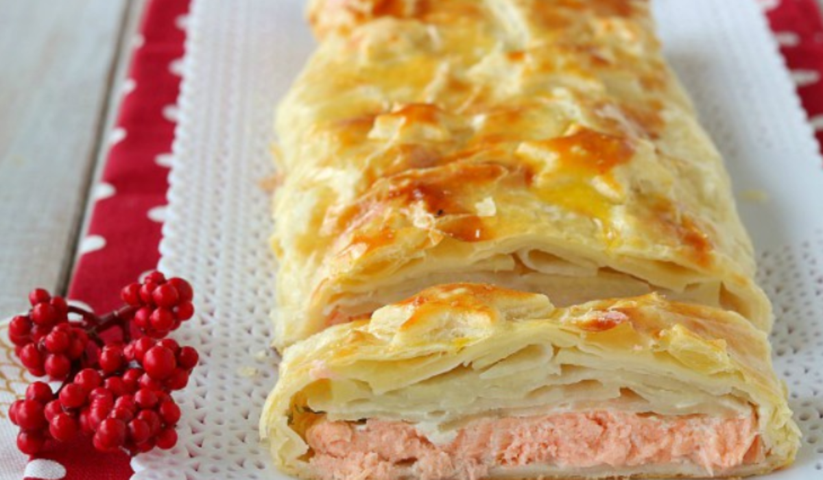 Losos so zemiakmi v lístkovom ceste